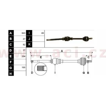 poloosa AVORD d=943 mm, 27 drážek u kola, 37 drážek u převodovky, +ABS 48z (převodovka ME5K), P, repasovaný originál (+vratná č