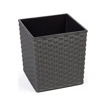 Květináč Plast Květináč šedý Lamela 25 cm x 25 x 26 cm