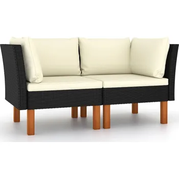 Zahradní pohovka Rohové pohovky 2 ks polyratan a masivní eukalyptové dřevo IM_315767