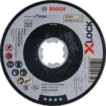 Řezný kotouč BOSCH X-LOCK Expert for Inox Plochý řezný kotouč, 115×1,6×22,23mm 2608619260 free_store_pickup