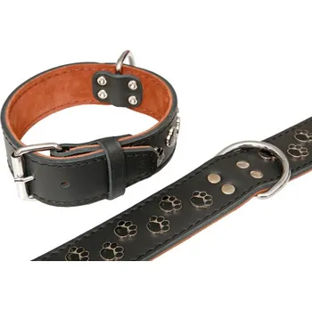 Obojek pro psa PROFIZOO Obojek JAGO zdobený tlapkami (45mm x 80cm) černá