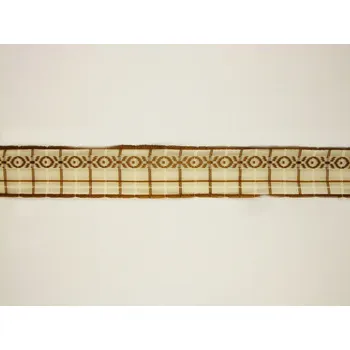 Stuha Kostková stuha s monofilem a drátem 25 mm, hnědá