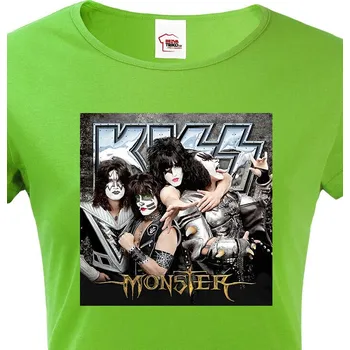 Dámské tričko Dámské tričko Kiss, Barva Zelená, Velikost L, Canvas Dámské tričko s krátkým rukávem Bezvatriko.cz 1899