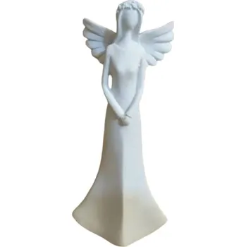 Vánoční dekorace Okřídlený anděl - bílý (14cm)