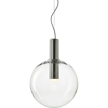 Luxusní závěsné svítidlo Bomma Phenomena large ball Barva skla: Čirá, Barva montury: Kartáčovaná stříbrná