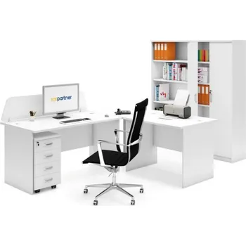 Kancelářská sestava Sestava kancelářského nábytku MIRELLI, typ A, bílá