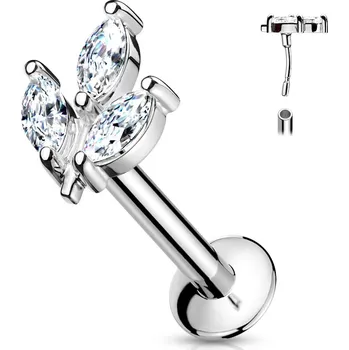 Šperk Šperky4U Piercing do brady - lísteček - LB1085-1208-C