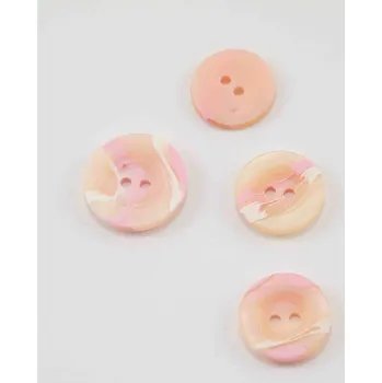 Knoflík Dírkový knoflík - růžový melír - průměr 1,5