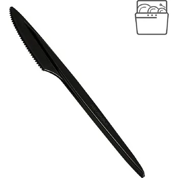 Příbor Bittner Nůž plastový 18 cm černý znovupoužitelný, 100 ks