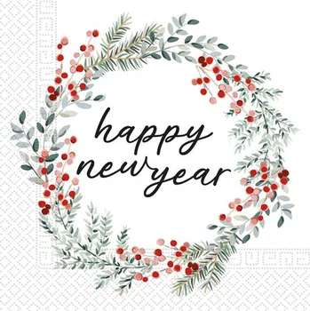 Papírový kapesník PROCOS Papírové ubrousky 33x33cm 3vrstvé new year 20ks