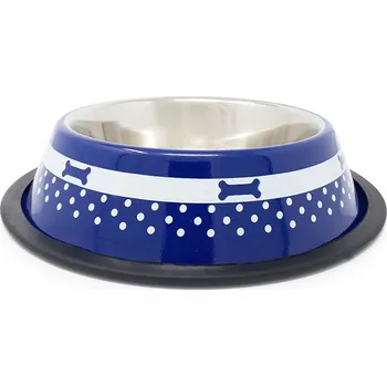 Miska pro psa PROFIZOO Miska nerezová protiskluzová 930 ml Námořnická modř s potiskem