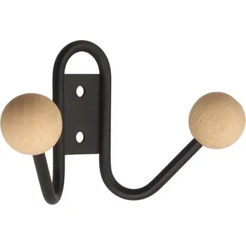 Věšák Gamet Věšák GIANO MINI / Černý matný + dřevo