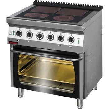 Sporák Sklokeramický sporák s elektrickou troubou KROMET 700.KE-4C/PE-2 / ploten 4