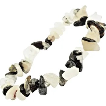 Náramek EX Herbis AHDL Náramek Křišťál s černým turmalínem tromlovaný VNI 51A