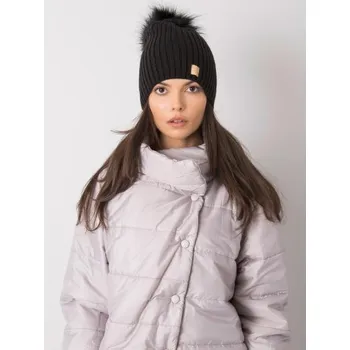 Čepice Dámská čepice pro ženy s bambulí zateplená černá