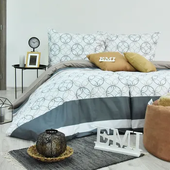 Povlečení bavlněné Aurora hnědé EMI: Prodloužený set jednolůžko obsahuje 1x 220x140 + 1x 90x70