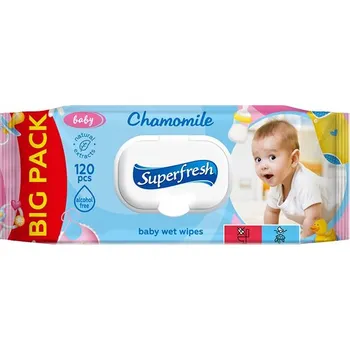 Dětský vlhčený ubrousek Superfresh s heřmánkem 120 ks