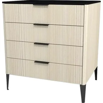 Koupelnový nábytek Midi skříňka do koupelny Devo Lotos krémově bílá/černá 70 x 76 x 53 cm LF-SZS4S70x76-F98