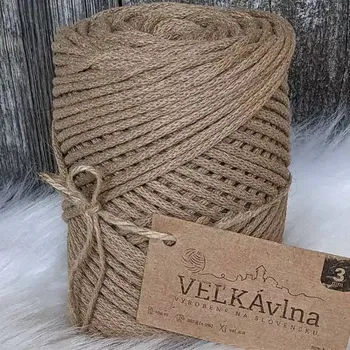 Příze Velká vlna Špagát 3mm Pískovec (Špagátová příze 3mm Pieskovec)