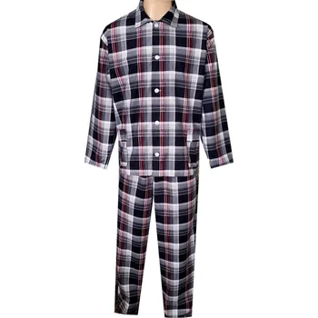 Pánské pyžamo Pánské Pyžamo Flanelové FOLTÝN PF25 vínová kostka Velikost: M, Materiál: Flanel