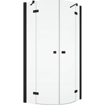 Ronal Bathrooms (Sanswiss) Čtvrtkruh Ronal Annea Black s dvoukřídlými dveřmi, rádius 500 mm 900 x 2000 mm, černá matná/sklo čiré