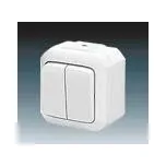 ABB 3558N-C52510 B Přepínač střídavý dvojitý, řazení 6+6, IP54, bílá