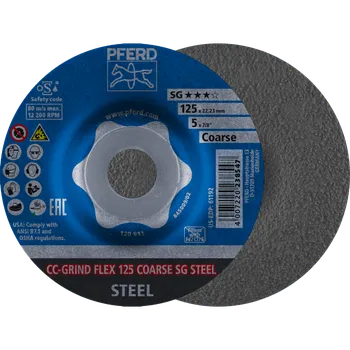 Brusný kotouč Pferd 64188125 | Brusný kotouč 125 mm, hrubé zrno COARSE, CC-GRIND-FLEX SG STEEL