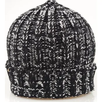 Čepice Pánská pletená čepice černý melír, VELIKOST UNI