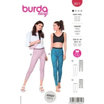 Střih na dámské legíny Burda 6011 -