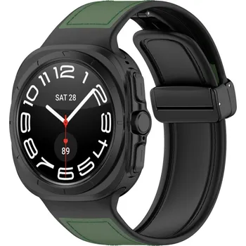 Ostatní příslušenství k chytrým hodinkám eses Kombinovaný řemínek s magnetickou přezkou pro Samsung Galaxy Watch Ultra 47mm - Zelený