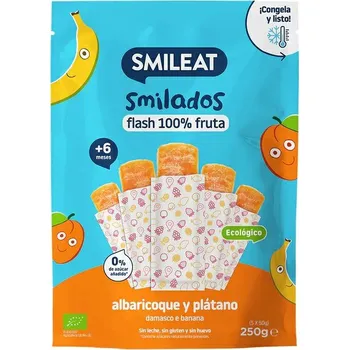 Smileat BIO 100% ovocné zmrzlinky k zamražení meruňka a banán 5ks 6M+, 250g