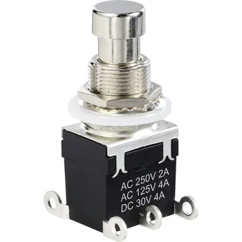 vypínač TRU COMPONENTS TC-12193720 Tlakový spínač DPDT s pájecími kontakty Spínací proud (max.): 4 A 1 ks