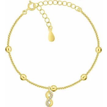 Náramek Brilio Silver Pozlacený náramek Nekonečno se zirkony BRC145Y + 2 měsíce na vrácení zboží