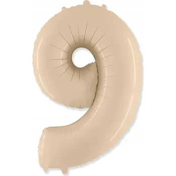 Balónek Fóliový balónek Číslice 9, krémová barva, FX, 85 cm