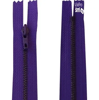 Zip zip DMC FIALOVÝ kovový šat 1329 - Fialový, 18cm