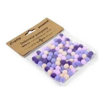 Set školních potřeb Dekoracje pompony 1cm mix fioletowy 120szt