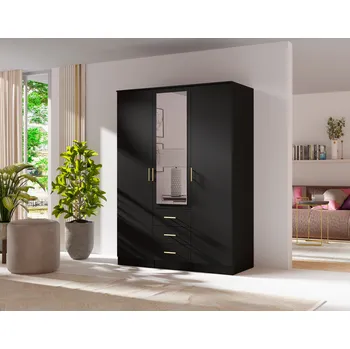 Šatní skříň Šatní skříň 3D Barva korpusu: Černá, Rozměry: 150 cm