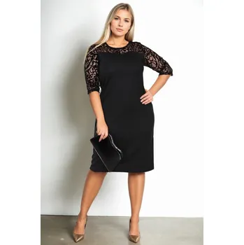 Dámské šaty 52457 Dewberry Plus Size Dress-BLACK dewberry černá 2900249