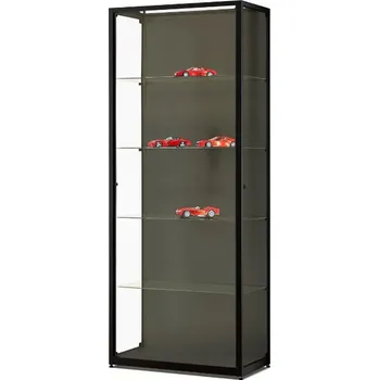 Prodejní regál MH Technic s.r.o. Skleněná vitrína 800x1984x400 mm, páskové LED osvětlení, černá