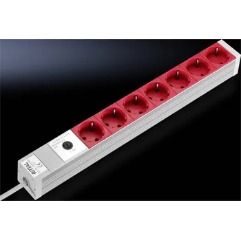 Rozvaděč Rittal DK 7240.260 zásuvková lišta 7násobný , s IEC zásuvkou , hliník, červená, 1 ks