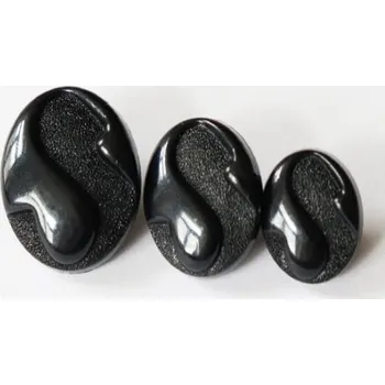 Knoflík 20451 knoflik černý 9414/34 - Černá, 15mm