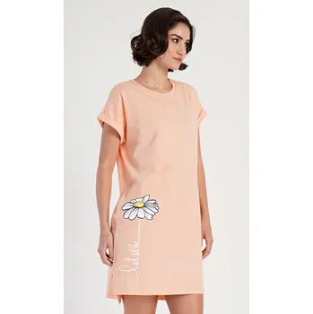 Dámská noční košile Dámská noční košile s krátkým rukávem Matylda světle meruňková S