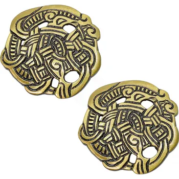 Lord of Battles Sada 2 vikinských broží „Gryf“ – Patinovaná mosaz