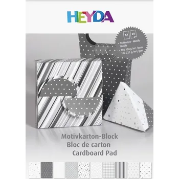 HEYDA Blok barevných papírů A4 - antracitový mix 20 listů