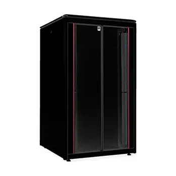 Racková skříň ROLINE 19" síťový rozvaděč 26U, stojanový, Pro, š. 800, h. 800, skleněné dveře, černý - 26.21.0224