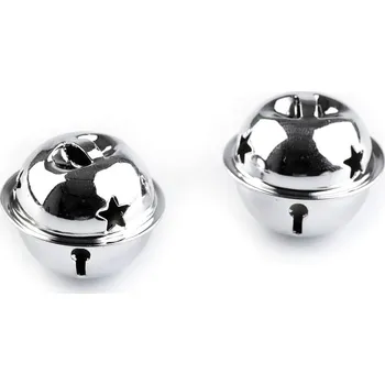 Vánoční dekorace Vánoční rolnička Ø30 mm 1 kus - 1 stříbrná