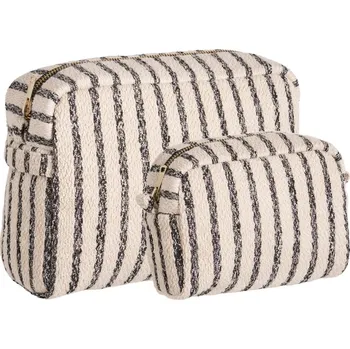 Koupelnová předložka Nordic Living Set dvou béžově-hnědých toaletních taštiček Nada