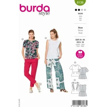 Volný čas Střih na dámskou letní halenku 6136 Burda -