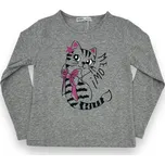 Sezon Dívčí trička s dlouhým rukávem MEOW Barva: Šedá, Velikost: 116
