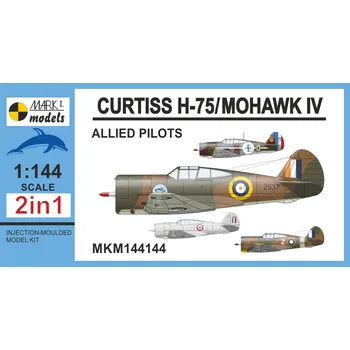 Plastikový model MARK I. Models 1:144 Curtiss H-75A/Mohawk IV "Allied Pilots"